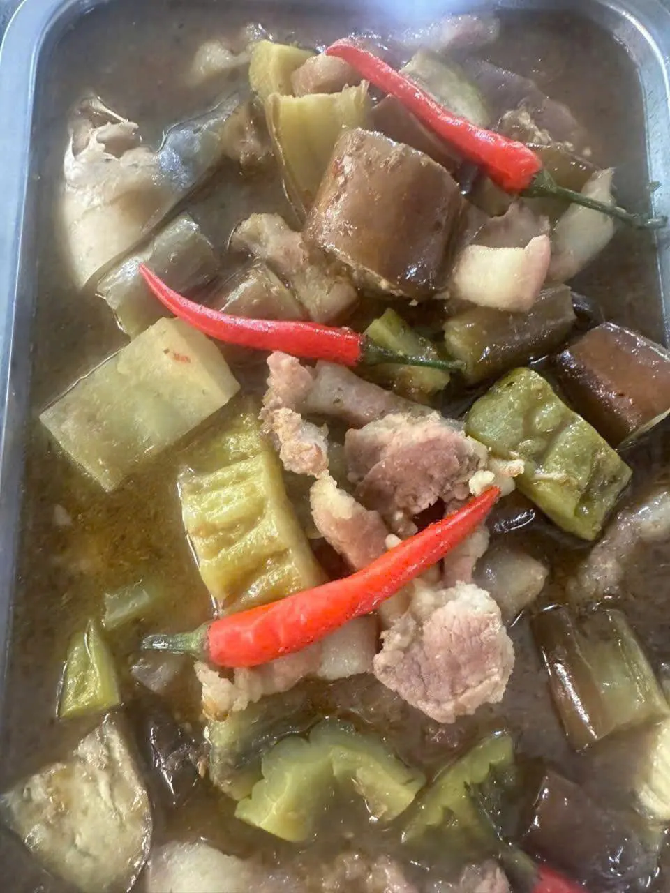 Thịt kho khổ qua-cà tím